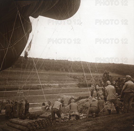 Barrage balloon, Genicourt, northern France, c1914-c1918. Artist: Unknown.