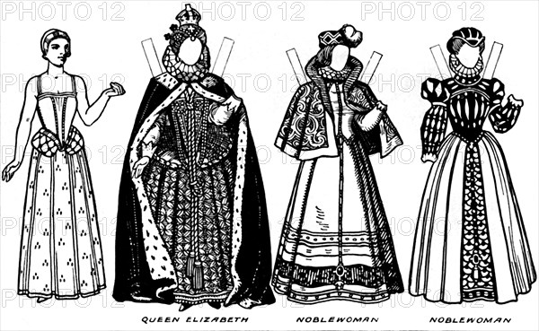 'The Gallery of Historic Costume: Some of the Dresses Worn in Elizabeth's Reign', c1934. Artist: Unknown.