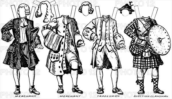 'Gallery of Historic Costume: What People Wore in Early Georgian Days', c1934. Artist: Unknown.