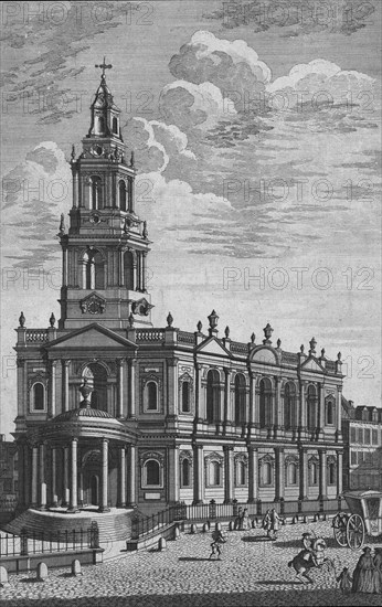 St Mary's Church in the Strand, London, mid 18th century. Artist: James Cole.