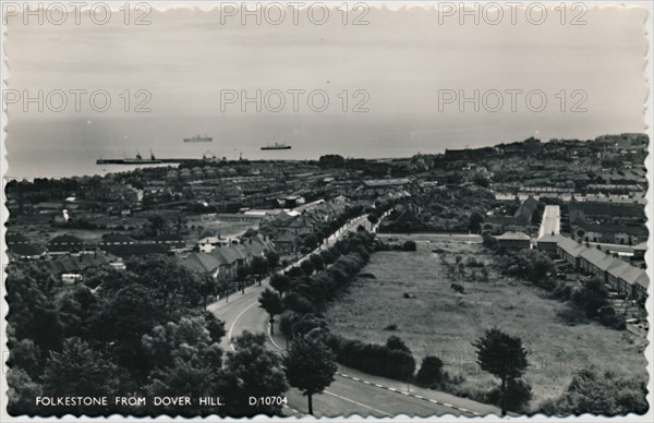 'Folkestone from Dover Hill', late 19th-early 20th century. Artist: Unknown.