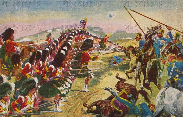 'The Argyll & Sutherland Highlanders. The Thin Red Line at Balaclava', 1854, (1939). Artist: Unknown.