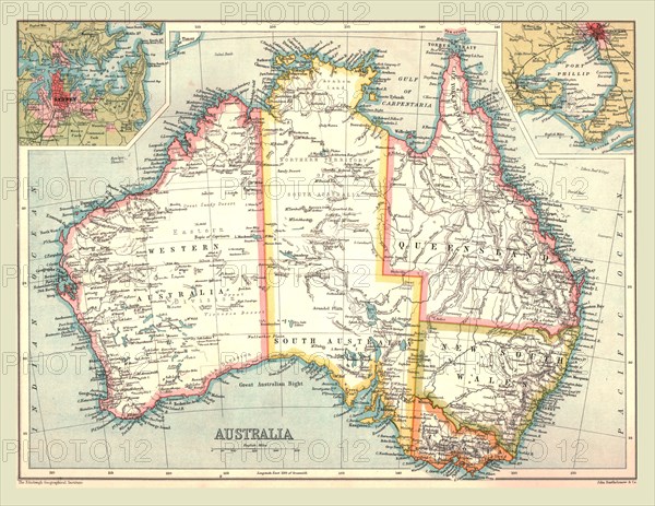 Map of Australia, 1902.  Creator: Unknown.