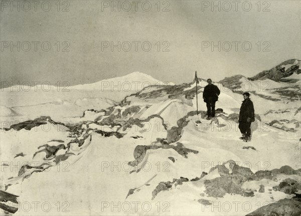 'Taking Possession of Cape Bernacchi, Victoria Land', c1908, (1909).  Artist: Unknown.