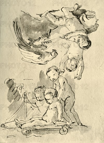 'Playing Cupids', c1757, (1928). Artist: Giovanni Battista Tiepolo.