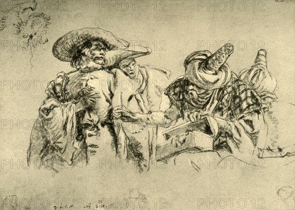 'An Oriental Dealer in Jewels and two European Merchants', 1752-1753, (1928). Artist: Giovanni Battista Tiepolo.