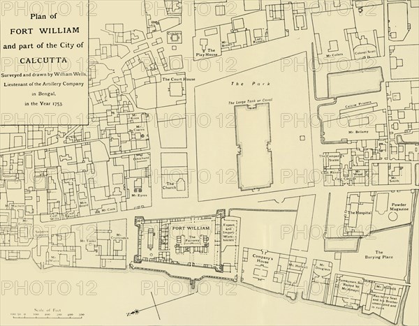 'Plan of Fort William and part of the City of Calcutta', 1925. Creator: Unknown.