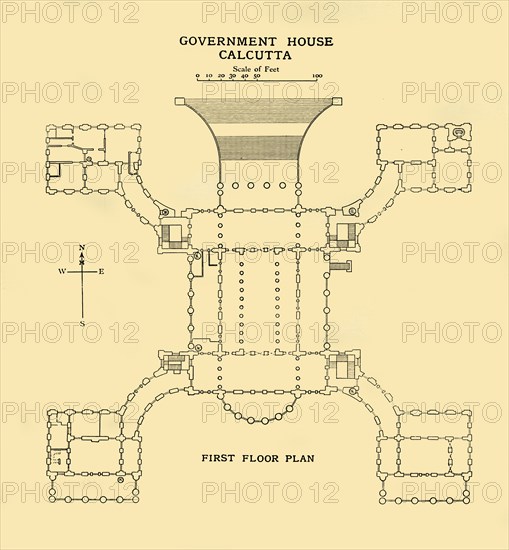 'Government House Calcutta - First Floor Plan', 1925. Creator: Unknown.