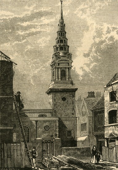 'St. Bride's Church, Fleet Street, 1824', (1897). Creator: Unknown.