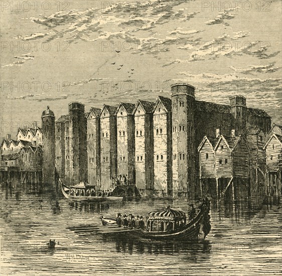 'Baynard's Castle, from a view published in 1790', (1897). Creator: Unknown.