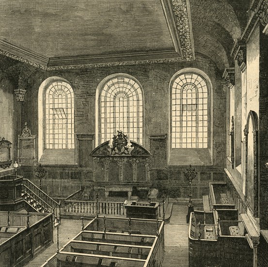 'Interior of St. Michael's, Wood Street, 1876', (1897). Creator: Unknown.