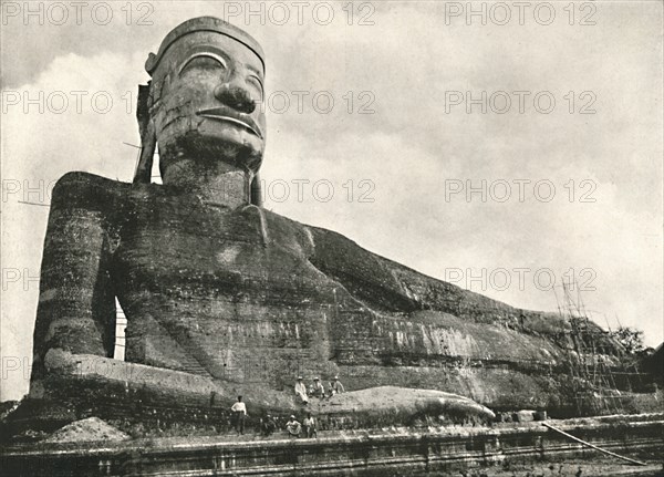 'Reclined Buddha, Wingaba, Rangoon', 1900. Creator: Unknown.