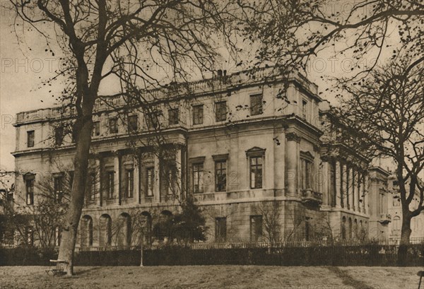 'A View of London Museum at Lancaster House Through The Green Park Railings', c1935. Creator: Donald McLeish.