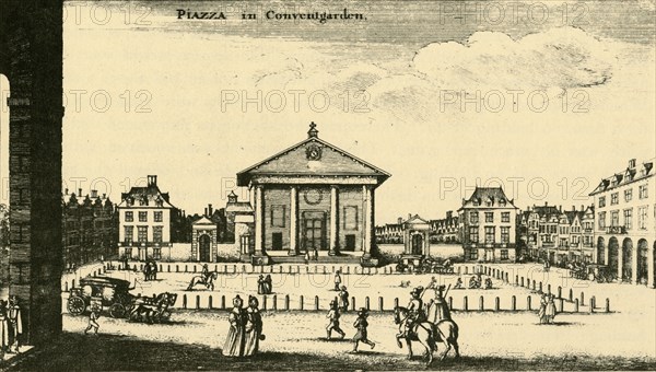 'Piazza in Covent Garden', 18th century, (1925). Creator: Unknown.