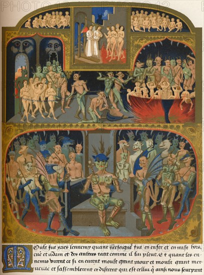 Souls condemned to Hell, second half of the 15th century, (1849). Creator: Kellerhoven.