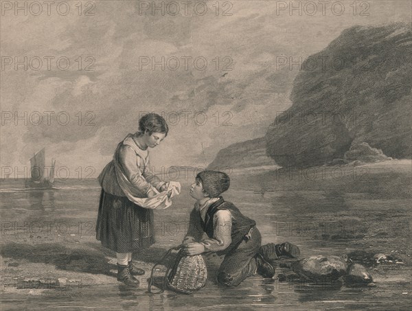 'Young Shrimp Catchers', early 19th century. Creator: Joseph Phelps.