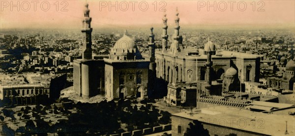 'Cairo: General view and Sultan Hassan Mosque', c1918-c1939. Creator: Unknown.