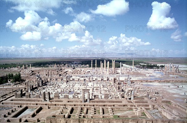 Panorama of the ruins of Persepolis, Iran