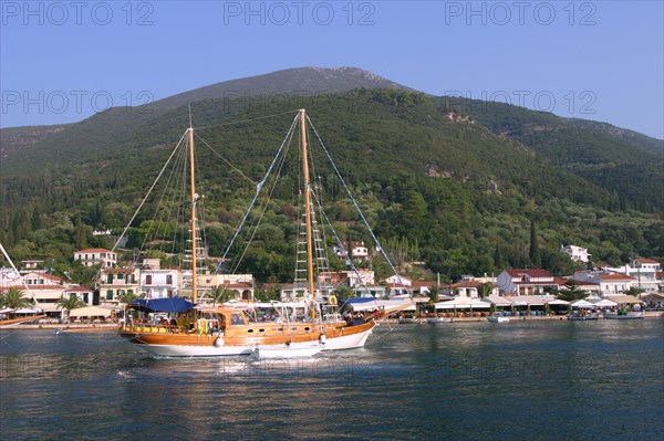 Sailing boat off Sami, Kefalonia, Greece