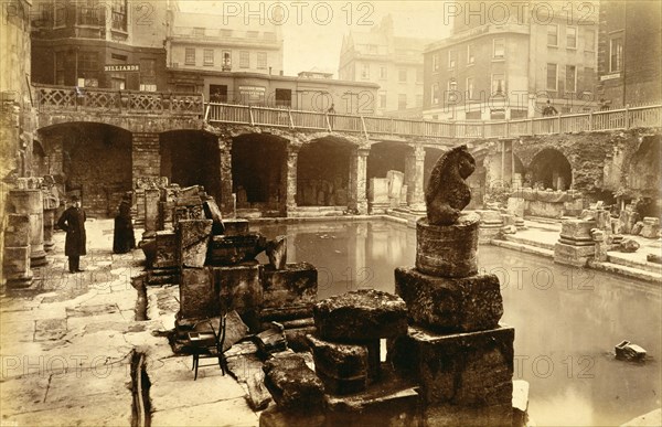 The Roman baths, Bath, 19th century. Artist: Unknown