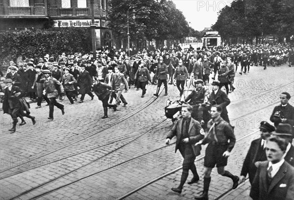 Nazi supporters gather on Martyr's Day, Berlin, 30th September 1928. Artist: Unknown