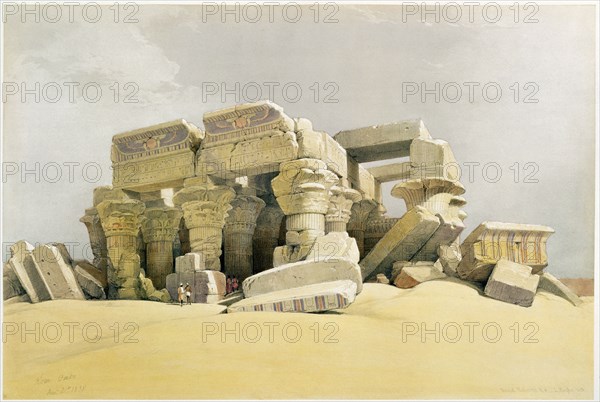 'Ruins of the Temple of Kom Ombo', Egypt, c1845. Artist: David Roberts