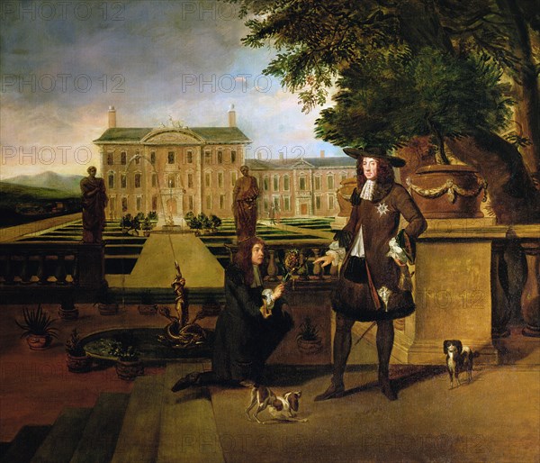 John Rose, the King's Gardener, presenting Charles II with a pineapple, 17th century. Artist: Hendrick Danckerts