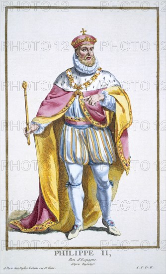 Philip II, King of Spain, (1780).  Artist: Pierre Duflos