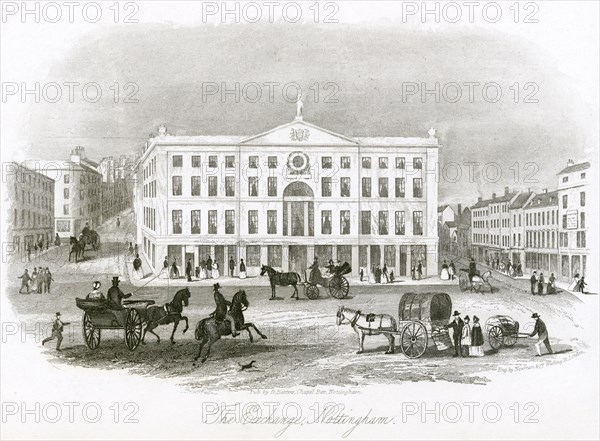 The Exchange, looking east, Nottingham, Nottinghamshire, 1845. Artist: Newman & Co