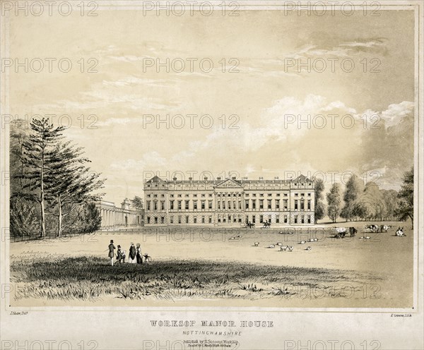 Worksop Manor, Nottinghamshire, c1850. Artist: Unknown