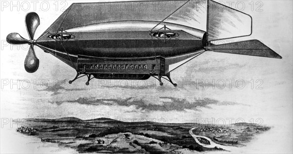 Pennington's airship, 1891. Artist: Unknown