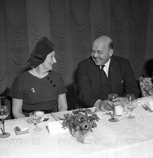 Chatting after dinner at a social function at Spillers Foods, Gainsborough, Lincolnshire, 1962. Artist: Michael Walters