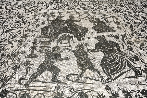 Mosaic on the floor of the House of Bacchus and Arianna, Ostia Antica, Italy. Artist: Samuel Magal