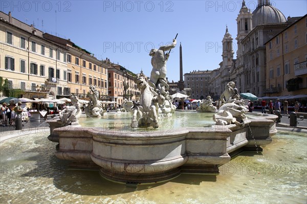 The Fountain of Neptune, Navona Square, Rome, Italy. Artist: Samuel Magal