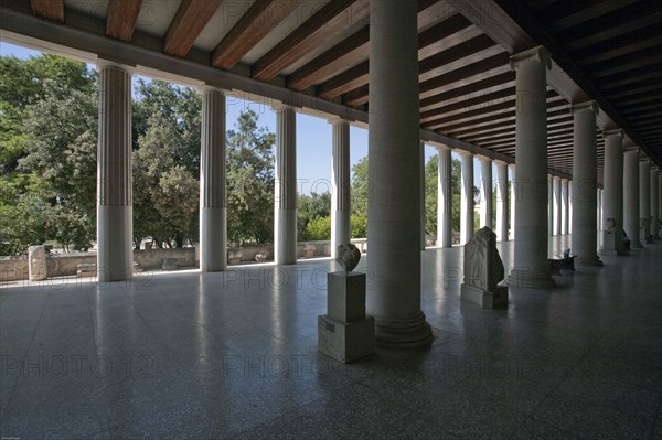 The Stoa of Attalus at the Greek Agora in Athens, Greece. Artist: Samuel Magal