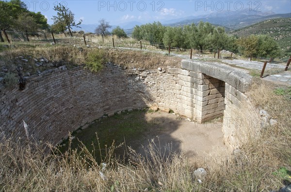 A tholos tomb with lions, Mycenae, Greece. Artist: Samuel Magal