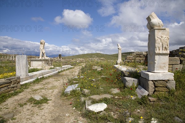 The Exedra of Dionysus on Delos Island, Greece. Artist: Samuel Magal