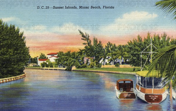 Sunset Islands, Miami Beach, Florida, USA, 1939. Artist: Unknown