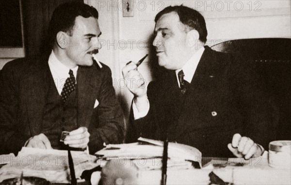 Thomas E Dewey with Fiorello H La Guardia, Mayor of New York, late 1930s. Artist: Unknown