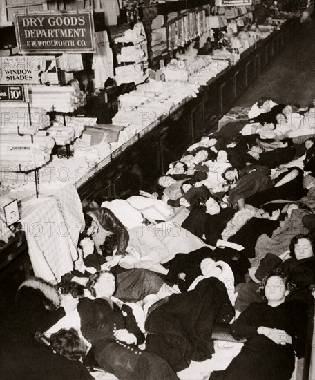 Girl employees of Woolworth's five and dime store, West Fourteenth Street, New York, USA, 1937. Artist: Unknown