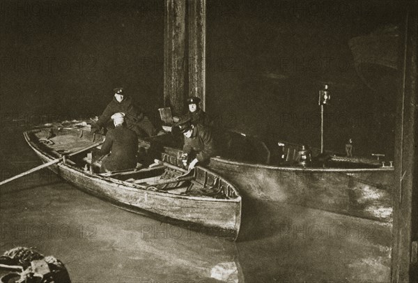 Thames Police on the night patrol, London, 20th century. Artist: Unknown