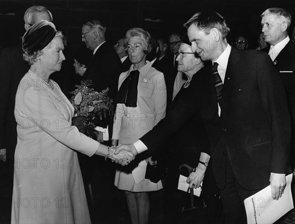 Princess Sibylla meets Prime Minister Olof Palme in Stockholm Concert Hall, Sweden, 1969. Artist: Unknown