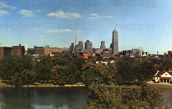 City skyline, Minneapolis, Minnesota, USA, 1949. Artist: Unknown