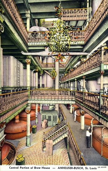 Central portion of the brew house, Anheuser-Busch Brewery, St Louis, Missouri, USA, 1933. Artist: Unknown