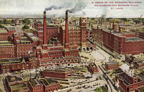 Anheuser-Busch brewing plant, St Louis, Missouri, USA, 1910. Artist: Unknown