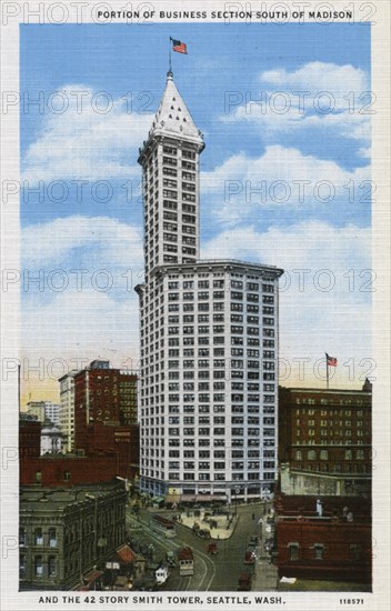 The Smith Tower, Seattle, Washington, USA, 1928. Artist: Unknown