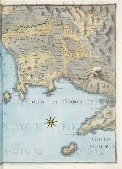 Map of the Gulf of Naples and surrounding area, 1776.