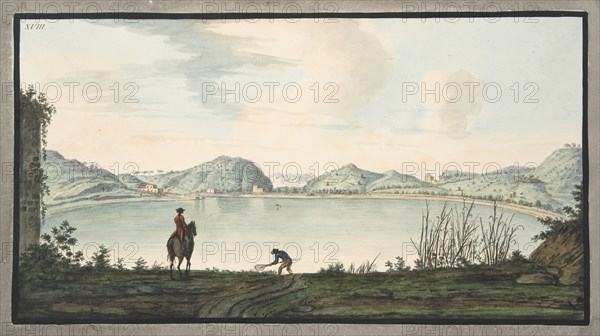 The Lake of Agnano evidently the Crater of an ancient Volcano, 1776.