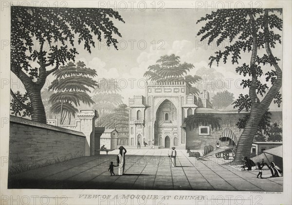 View of a Mosque at Chunar, pub. 1810 (engraving). Creator: James Moffat (1775 - 1815).