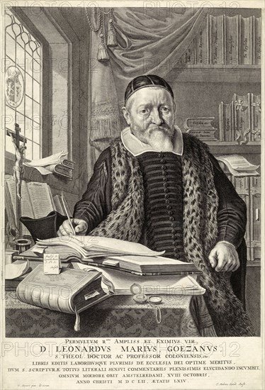 D. Leonardus Marius Goezanus, pub. 1654 (engraving). Creator: Claes Corneliszoon Moeyaert (1592?1655) after.